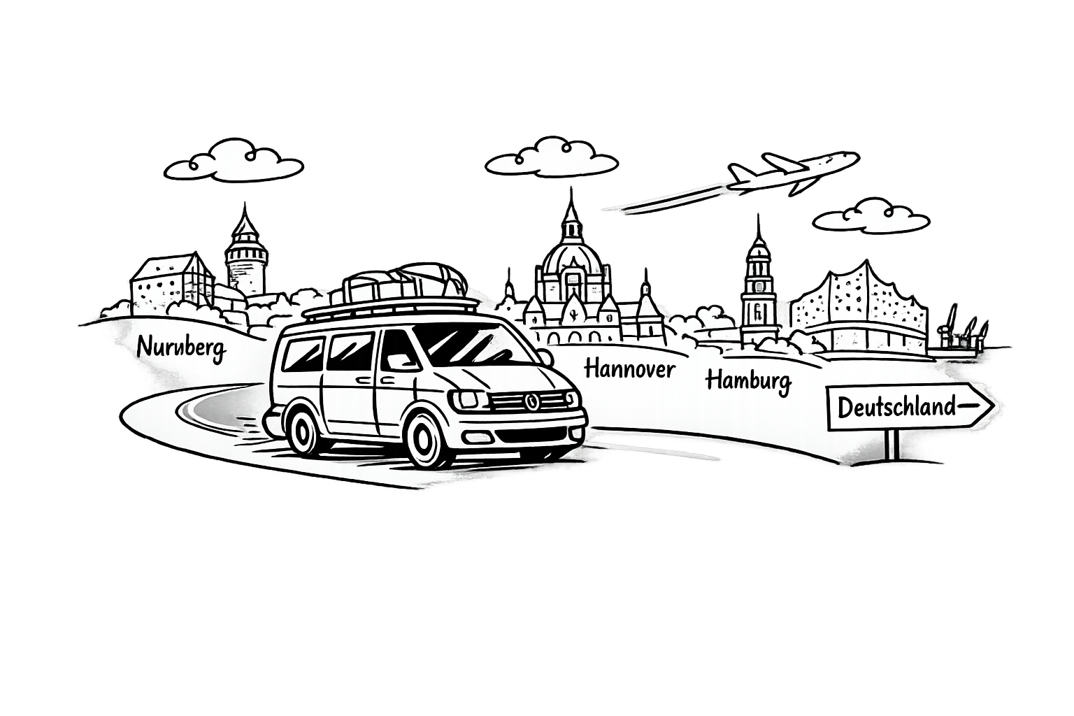 Illustrated road trip through Nuremberg, Hannover and Hamburg