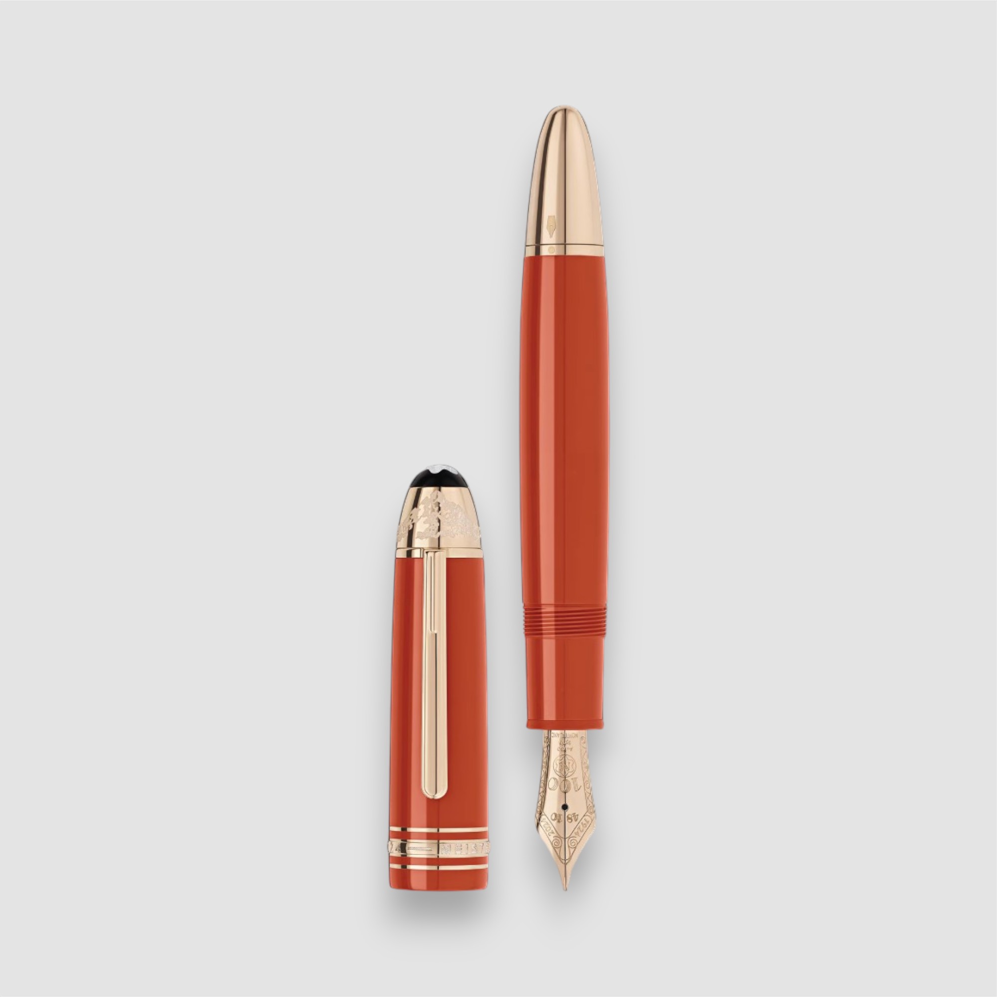 Montblanc Meisterstück Traveller Limited Edition 1924 fountain pen and cap in coral with gold-coloured details