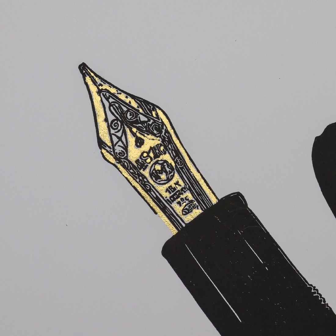 Linocut Full Gold Montblanc Meisterstück 149