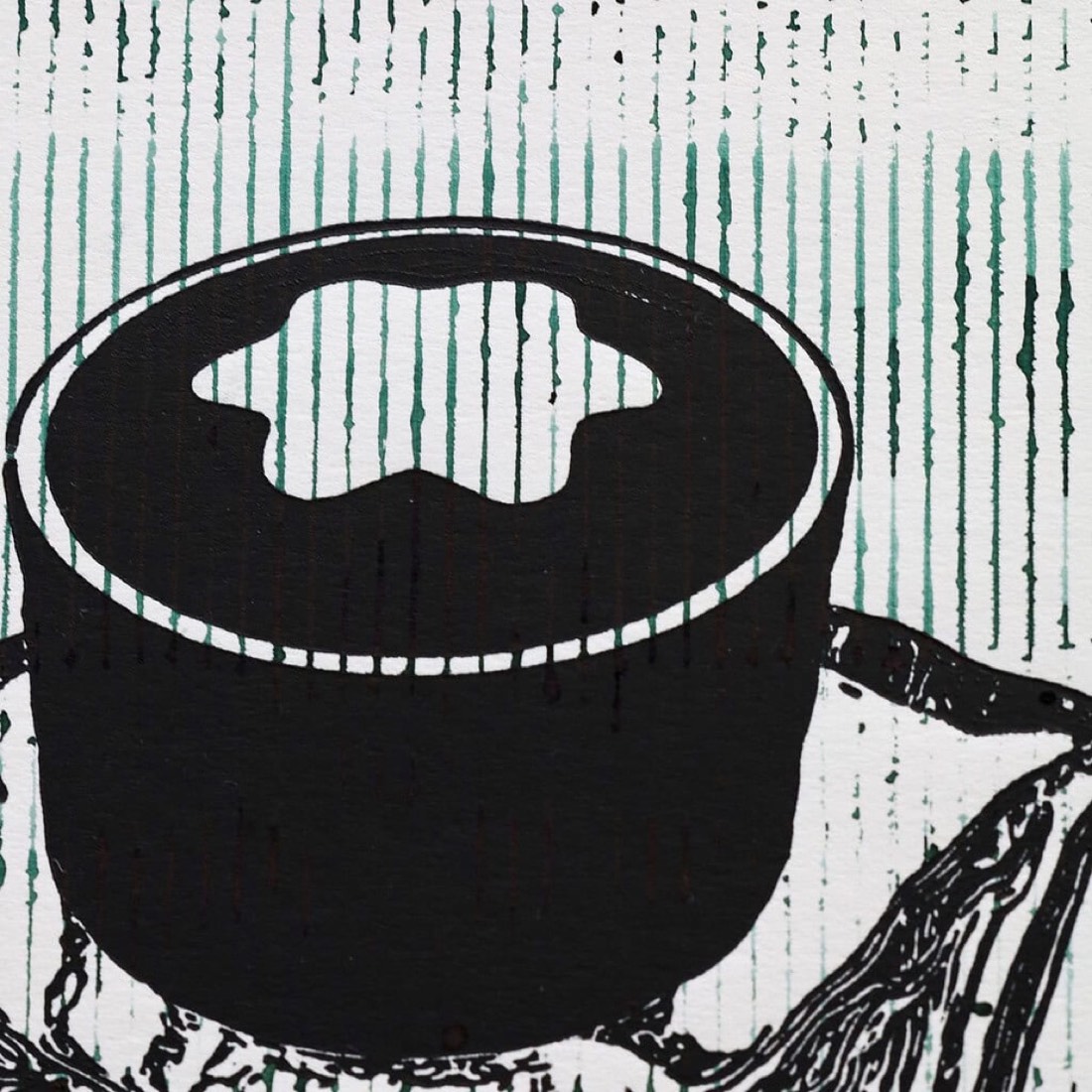 Linocut Montblanc Rudyard Kipling ink