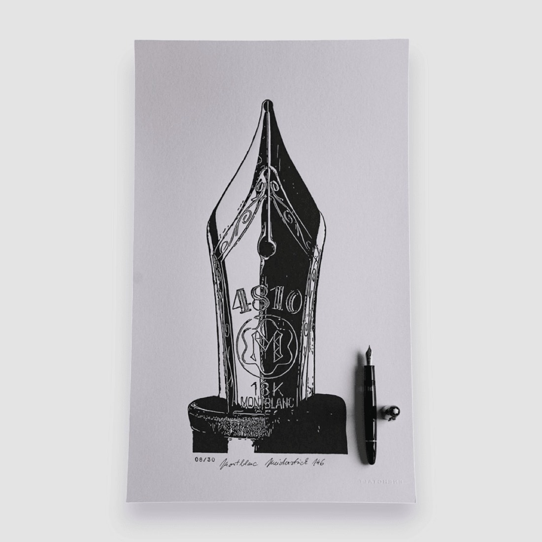 Linocut Montblanc Meisterstück 146