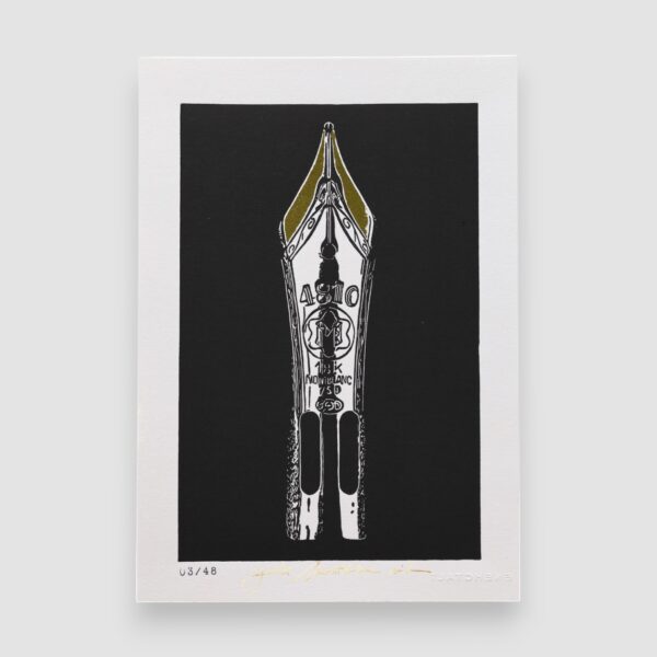 Linocut gold Montblanc nib