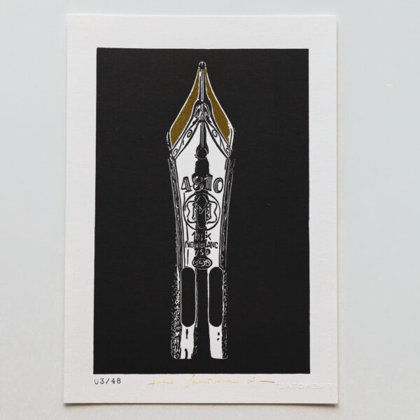 Linocut gold Montblanc nib - Image 4