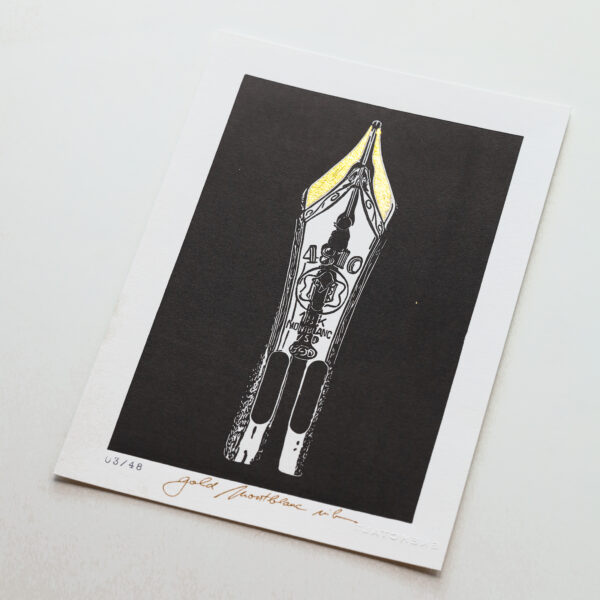Linocut gold Montblanc nib - Image 3