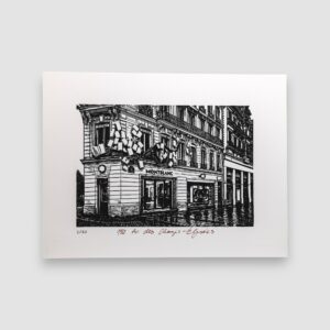 Linocut Montblanc 152 Av. des Champs-Élysées